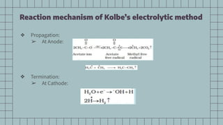 Kolbe Rxn Short Notes Pdf Preparation of alkanes presentation | PDF