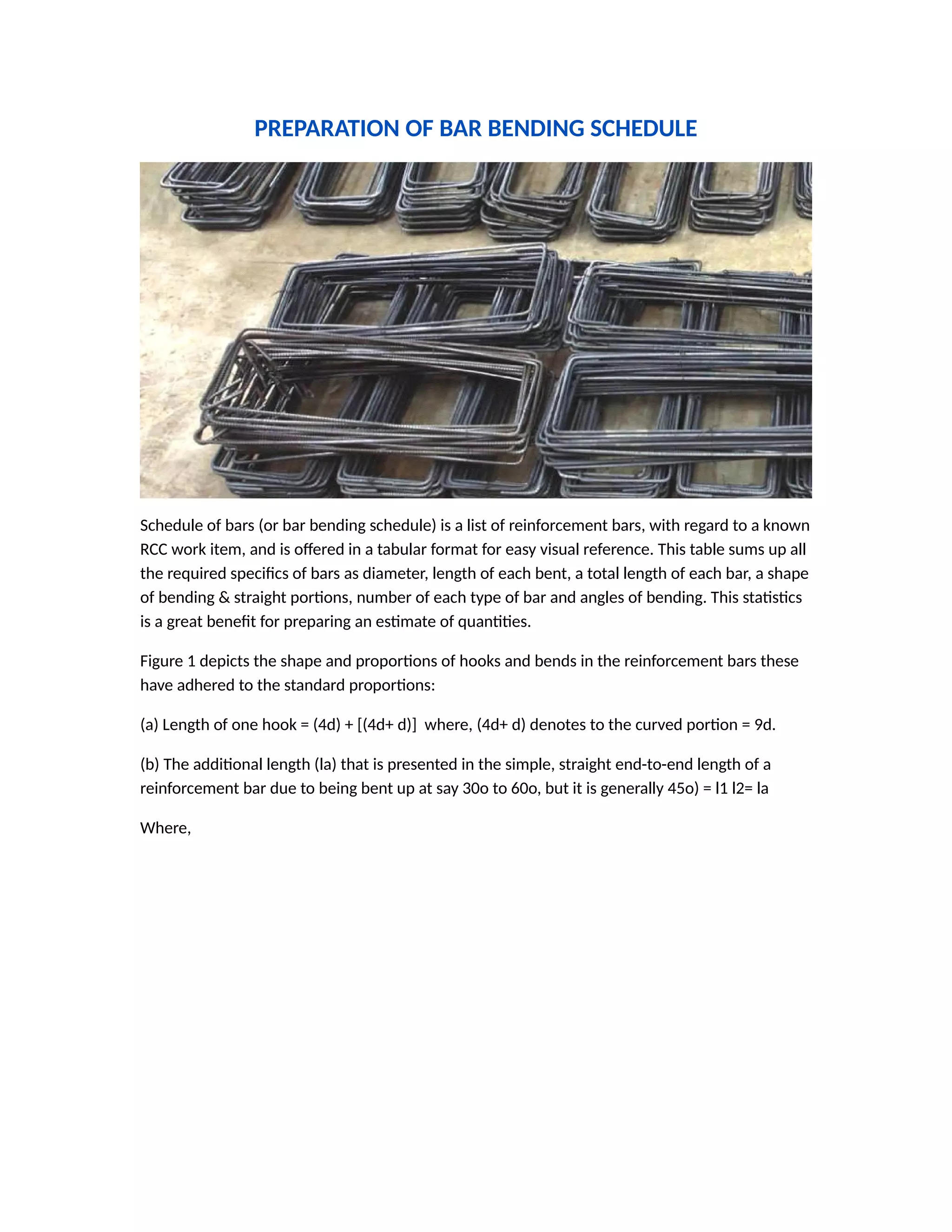 Preparation of bar_bending_schedule | PDF