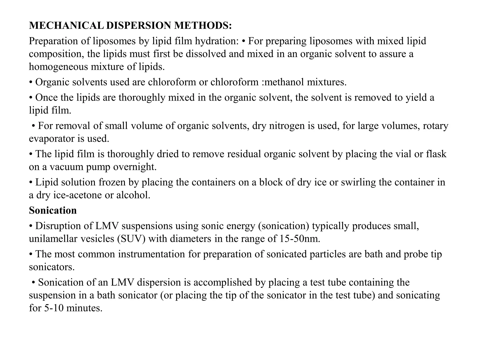 Preparation of liposomes.methods | PPTX