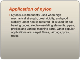 Preparation of nylon 6,6 by condensation polymerization | PPTX