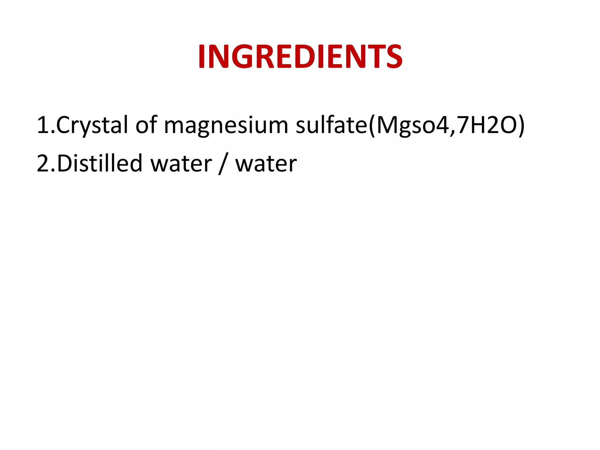 Preparation of Purgative Mixture Magnesium Sulphate | PPTX