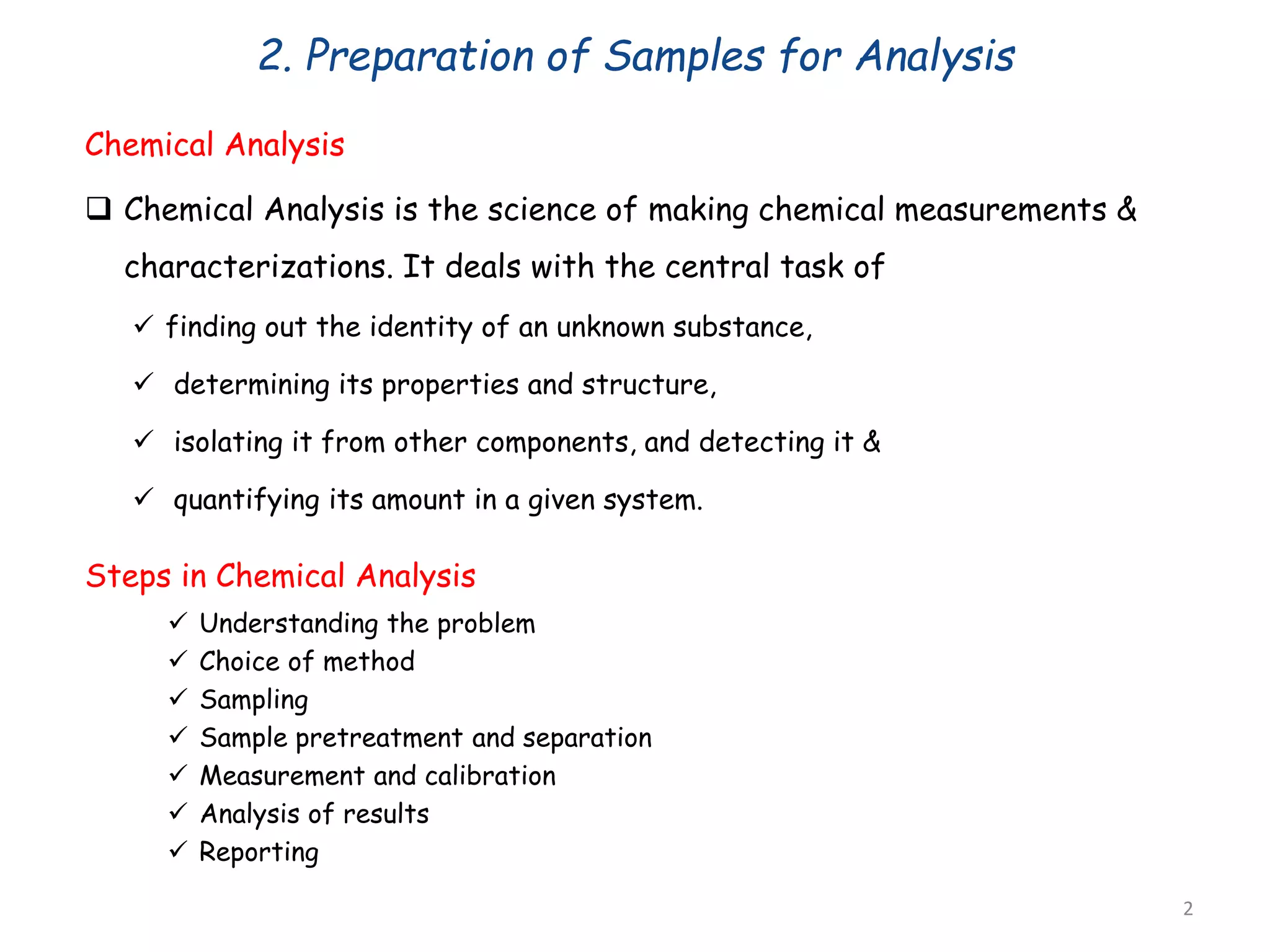 Material Analysis Sample Prep PREPARATION OF SAMPLES FOR ANALYSIS.ppt