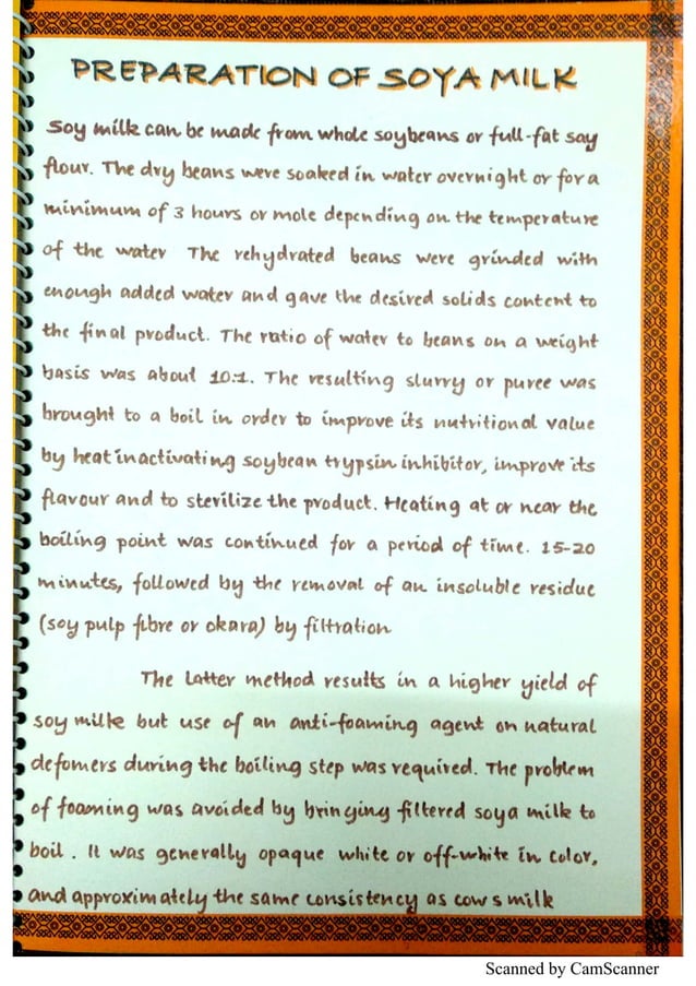 Preparation of Soyabean Milk 3 Chemistry Investigatory Project