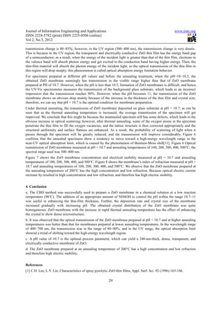Preparation of zn o membrane by chemical bath deposition | PDF