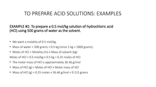preparations of solutions of acids (Basic concept in laboratory ...