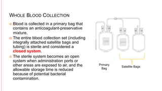 Closed Blood Collection System PREPARATION, STORAGE & USAGE OF BLOOD COMPONENT edit.pptx