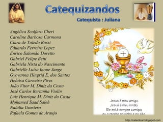 Angélica Scolfaro Cheri
Caroline Barbosa Carmona
Clara de Toledo Rossi
Eduardo Ferreira Lopez
Enrico Salomão Doretto
Gabri...