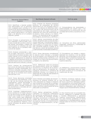 35
Introducción general
Bachillerato General Unificado Perfil de salidaEducación General Básica
Superior
OI.4.7. Construir...
