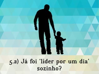 5.2) Já foi ‘líder por um dia’
sozinho?
 