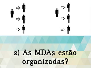 2) As MDAs estão
organizadas?
 