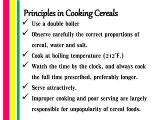 Prepare and cook starch and cereals dishes | PPT