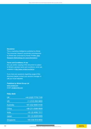Disclaimer
This is marketing intelligence published by Mintel.
The consumer research exclusively commissioned
by Mintel was conducted by Kantar Profiles (See
Research Methodology for more information).
Terms and Conditions of use
Any use and/or copying of this document is subject
to Mintel‘s standard terms and conditions, which are
available at http://www.mintel.com/terms
If you have any questions regarding usage of this
document please contact your account manager or
call your local helpdesk.
Published by Mintel Group Ltd
www.mintel.com
email: info@mintel.com
Help desk
UK +44 (0)20 7778 7155
US +1 (312) 932 0600
Australia +61 (0)2 8284 8100
China +86 (21) 6386 6609
India +91 22 4090 7217
Japan +81 (3) 6228 6595
Singapore +65 (0)6 818 9850
https://clients.mintel.com/content/report/prepared-cake-and-pies-us-2025
95 © 2025 Mintel Group Ltd. All Rights Reserved. Confidential to Mintel.
 
