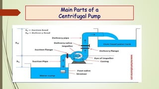Main Parts of a
Centrifugal Pump
 