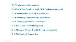 Preparedness for Adult BCG vaccination campaign | PPTX