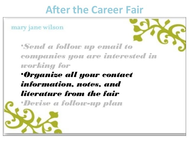 follow up email after job fair