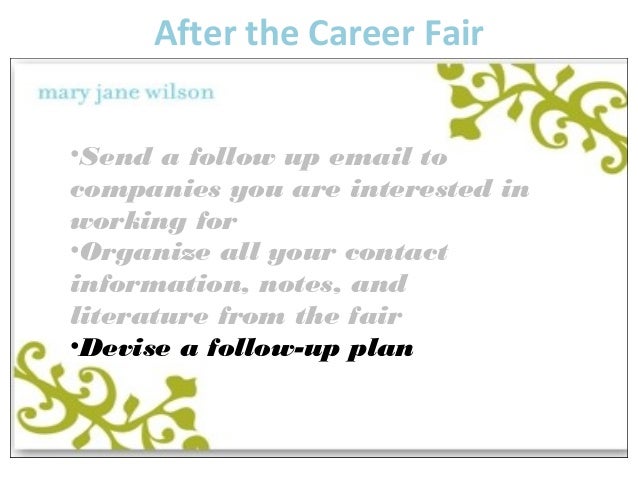 job fair follow up email