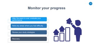 13
Monitor your progress
After the exam is over, evaluate your
performance
Note any areas where you had difficulty
Review your study strategies
Recovery
 