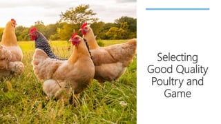 Selecting
Good Quality
Poultry and
Game
 