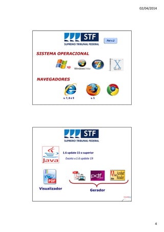 02/04/2014
4
SISTEMA OPERACIONALSISTEMA OPERACIONAL
NAVEGADORESNAVEGADORES
v. 5v. 5v. 7, 8 e 9v. 7, 8 e 9
1.61.6 updateupdate 15 o superior15 o superior
Exceto v.1.6Exceto v.1.6 updateupdate 1919
VisualizadorVisualizador GeradorGerador
 