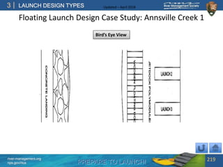 PREPARE TO LAUNCH!
3
river-management.org
nps.gov/rtca
LAUNCH DESIGN TYPES Updated – April 2018
Floating Launch Design Case Study: Annsville Creek 1
219
Bird’s Eye View
 