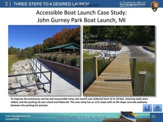 PREPARE TO LAUNCH!
2
river-management.org
nps.gov/rtca
THREE STEPS TO A DESIRED LAUNCHUpdated – April 2018
Accessible Boat...