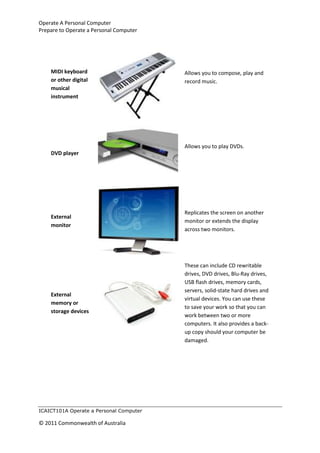Prepare to use a personal computer | DOCX