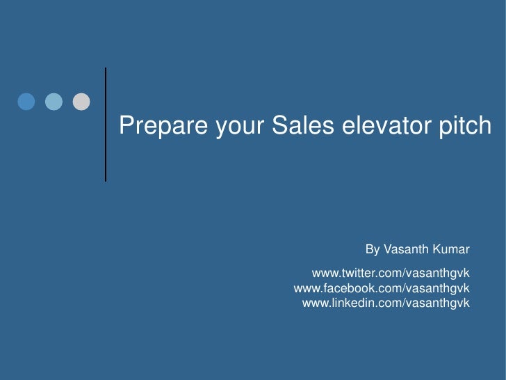 sales elevator pitch