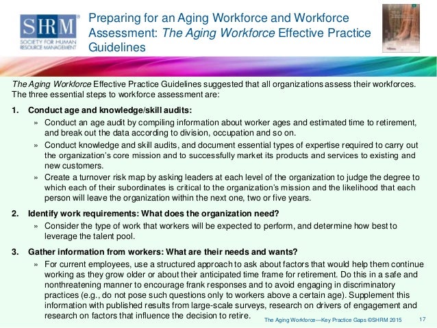 research about aging workforce This approach was used in developing a synthesizing report based on seven large case studies from the project, “issues of an aging workforce” five canadian. research about aging workforce This approach was used in developing a synthesizing report based on seven large case studies from the project, “issues of an aging workforce” five canadian.