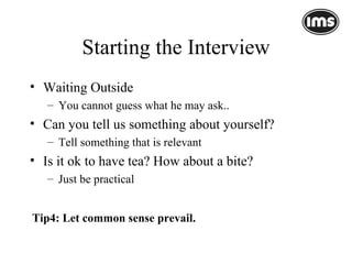 Preparing For An Interview