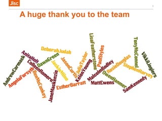 A huge thank you to the team 
7 
