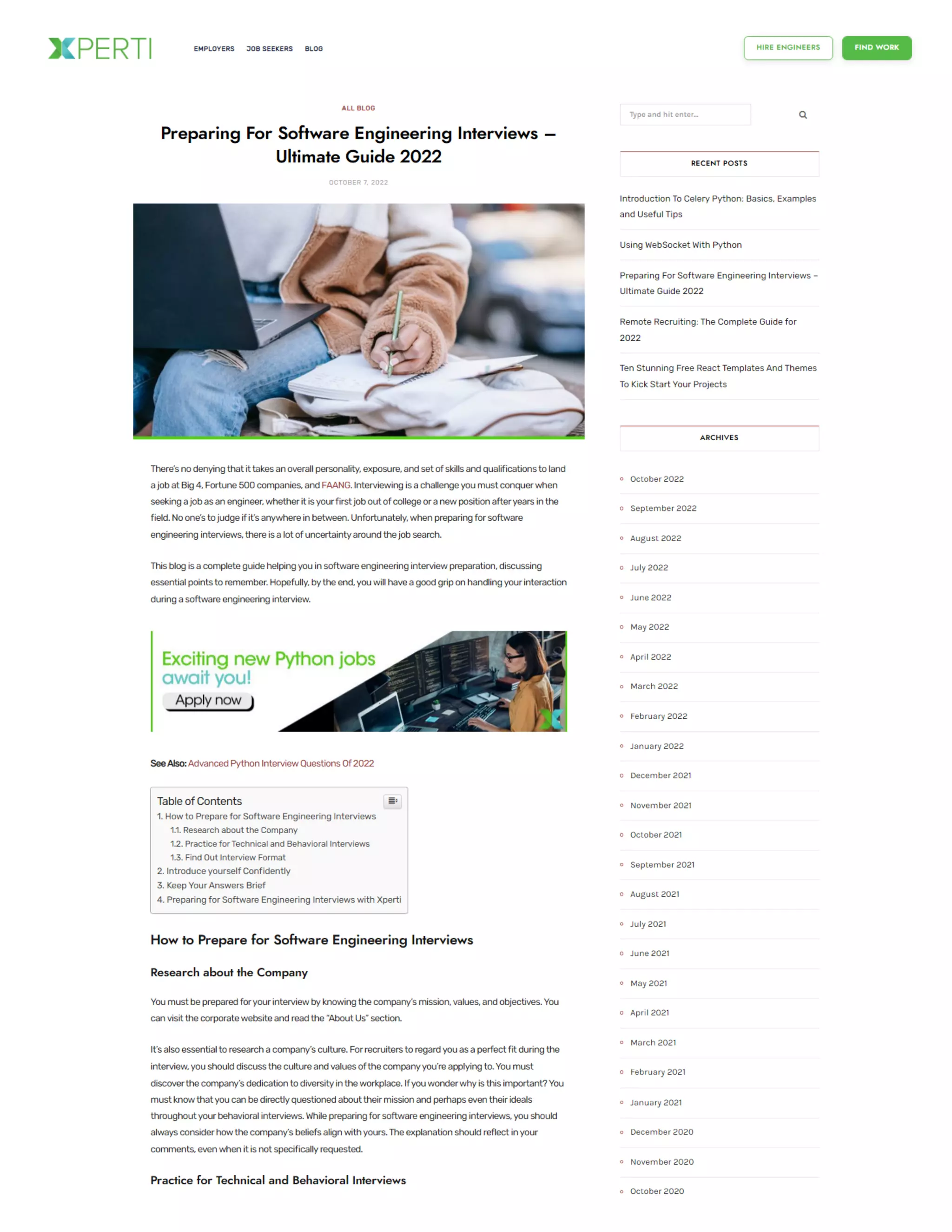 Preparing For Software Engineering Interviews – Ultimate Guide 2022