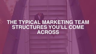 THE TYPICAL MARKETING TEAM  
STRUCTURES YOU’LL COME
ACROSS
 