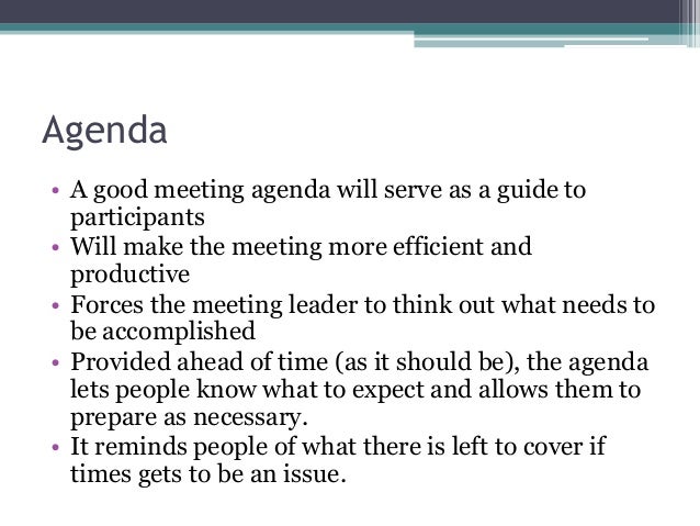 make a meeting agenda
