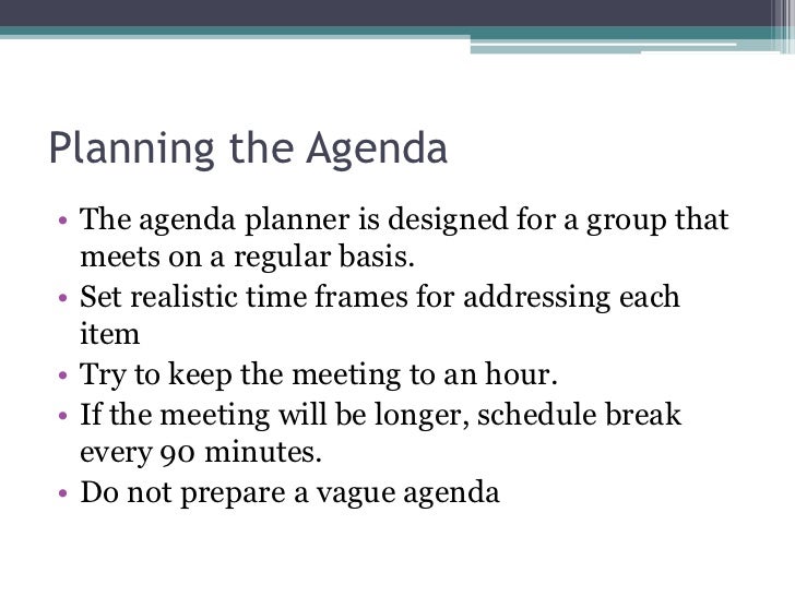 how to prepare an agenda for a meeting