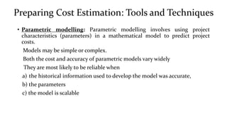 Preparing cost estimation | PPT