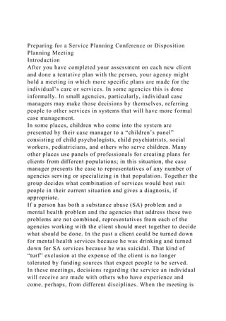Client Disposition Preparing for a Service Planning Conference or Disposition Plannin.docx