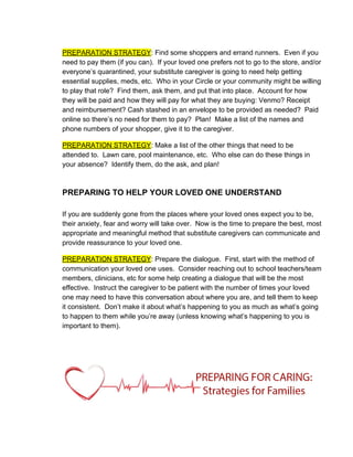Preparing for Caring: strategies for families and caregivers 