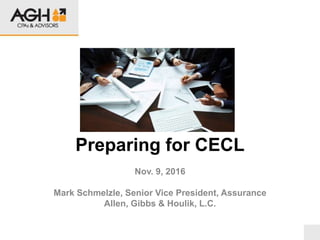 Preparing for CECL
Nov. 9, 2016
Mark Schmelzle, Senior Vice President, Assurance
Allen, Gibbs & Houlik, L.C.
 