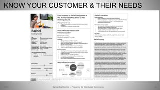 KNOW YOUR CUSTOMER & THEIR NEEDS
32Samantha Starmer – Preparing for Distributed Commerce2/5/2017
http://media-cache-ak0.pinimg.com/736x/6e/89/7d/6e897dfd63c84143818af7429ee22221.jpg
 
