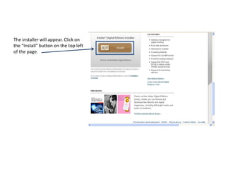 The installer will appear. Click on the “Install” button on the top left of the page.