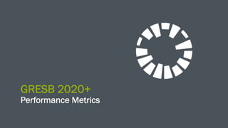 GRESB 2020+
Performance Metrics
 