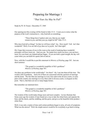 Preparing for marriage 1 | PDF