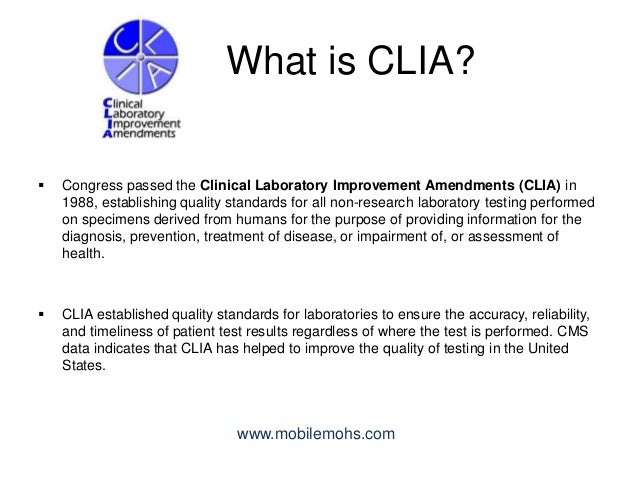 Preparing for your Mohs Practice's CLIA Survey