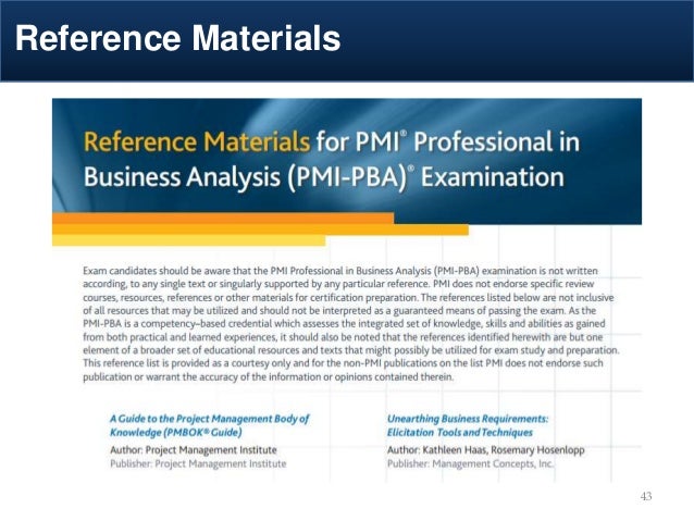 PMI-PBA Trainingsunterlagen