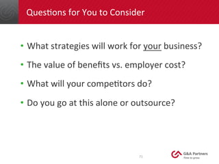 QuesDons	
  for	
  You	
  to	
  Consider	
  
•  What	
  strategies	
  will	
  work	
  for	
  your	
  business?	
  
•  The	...