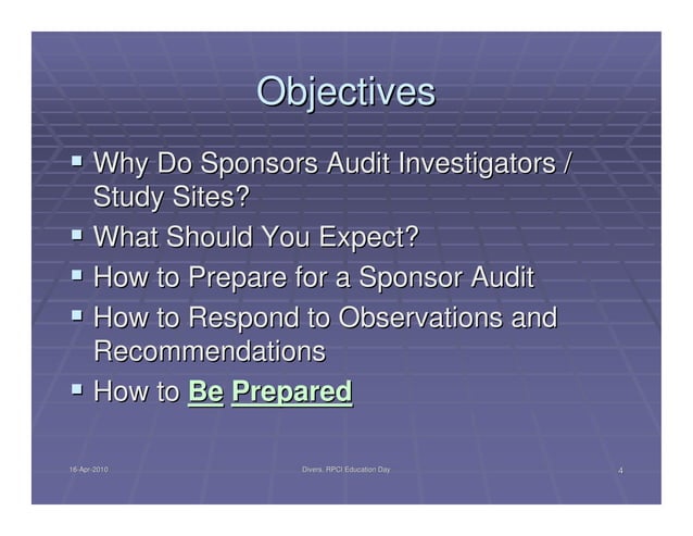 Preparing For Sponsor Audits Rpci 4 10 | PDF | Scuba Diving | Extreme ...