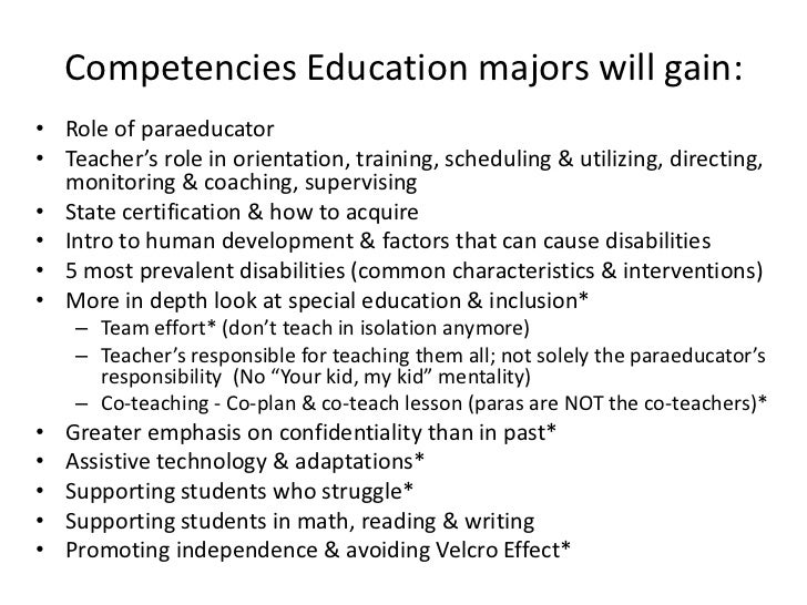 Preparing General Education Majors, Special Education Majors, & Parae…