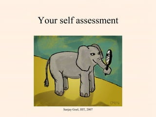 Your self assessment Sanjay Goel, JIIT, 2007 