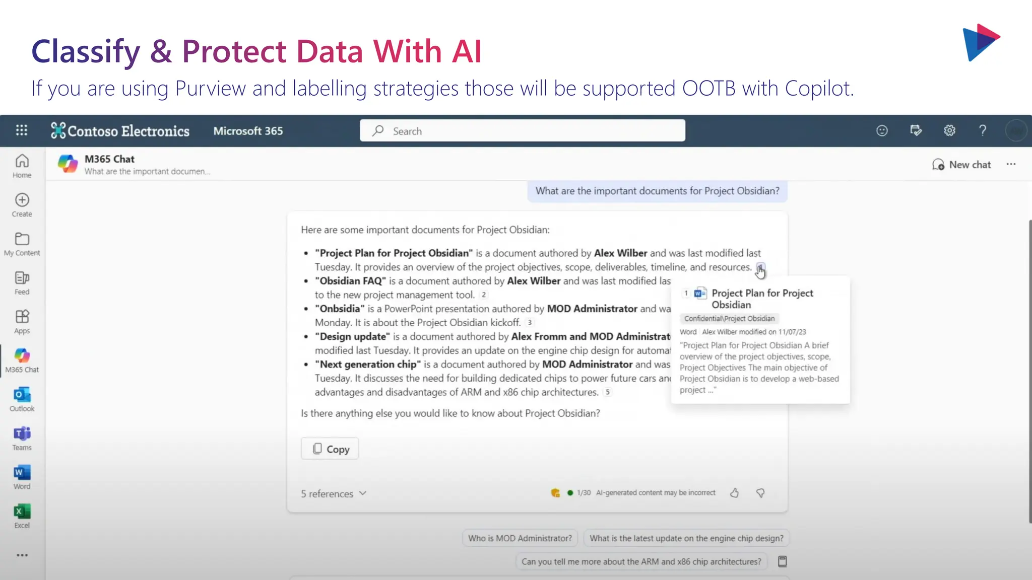 If you are using Purview and labelling strategies those will be supported OOTB with Copilot.
Classify & Protect Data With AI
 
