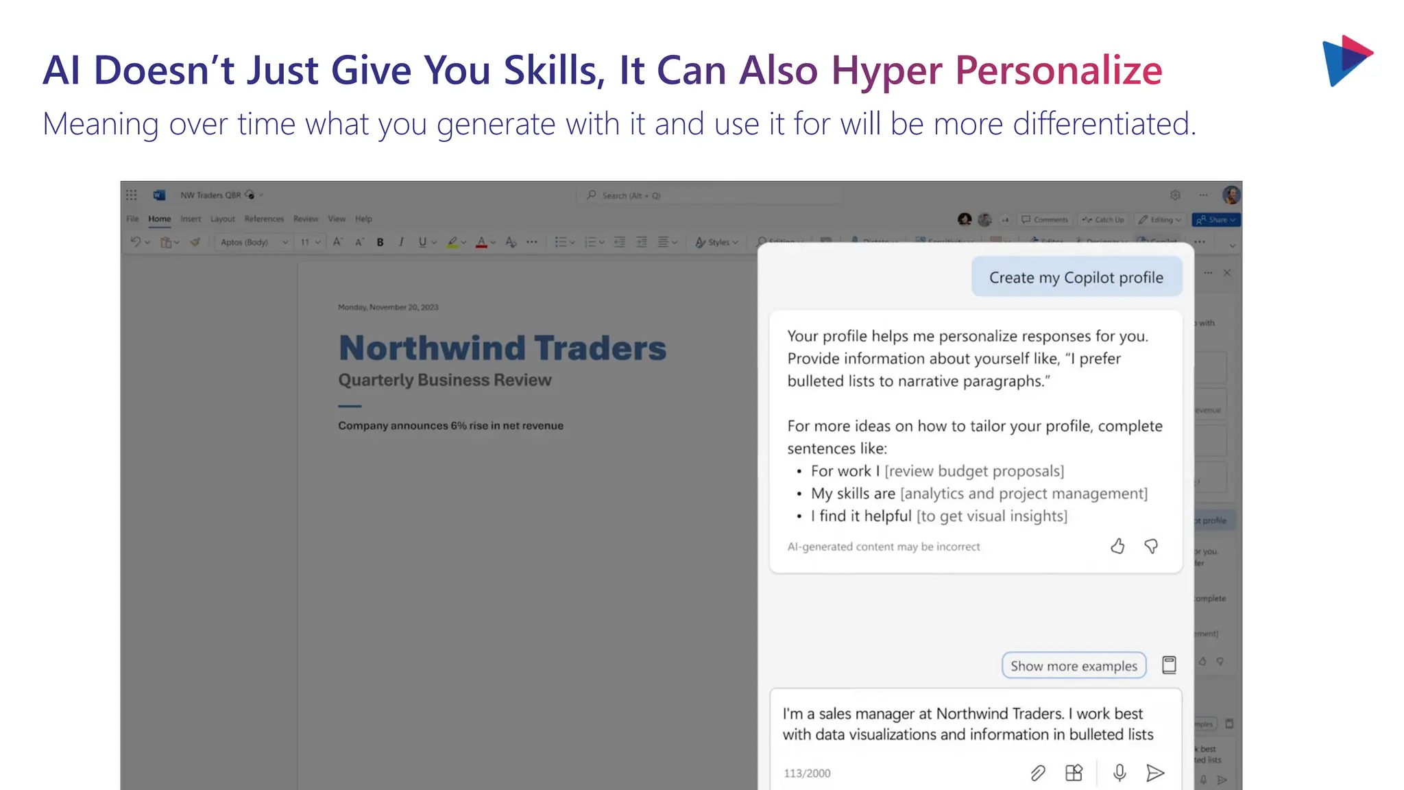 AI Doesn’t Just Give You Skills, It Can Also Hyper Personalize
Meaning over time what you generate with it and use it for will be more differentiated.
 